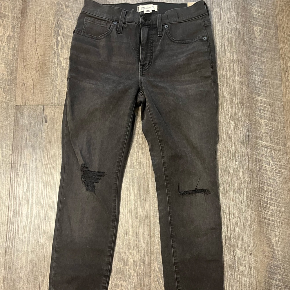 NWT Madewell Petite 9” Mid-Rise Skinny Jeans in Black Sea sz 27P